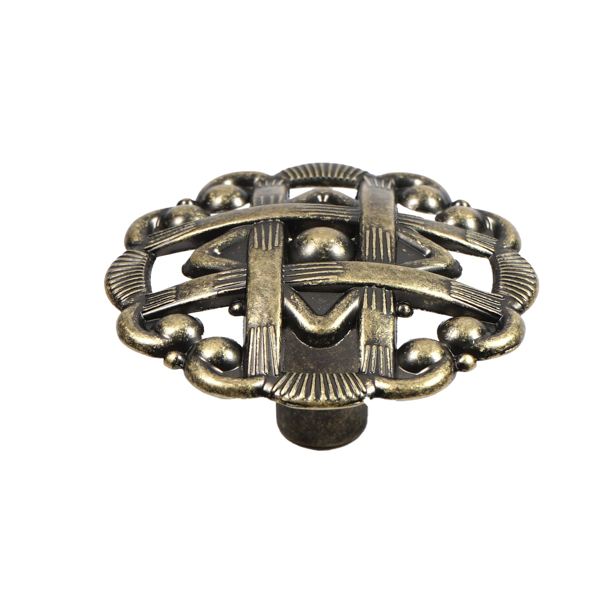 Mainstays 1-10/16" (41mm) Weave Cabinet Knob, Antique Brass, 2 Pack