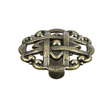 Mainstays 1-10/16" (41mm) Weave Cabinet Knob, Antique Brass, 2 Pack