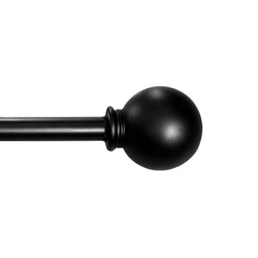 Mainstays 1/2" Black Ball Single Curtain Rod 28-48"