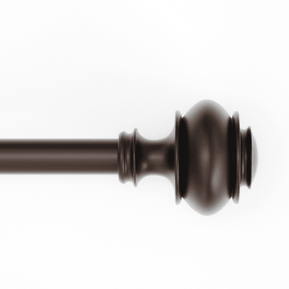 Mainstays 1/2" Bronze Urn Adjustable Single Curtain Rod Set, 48"-84”