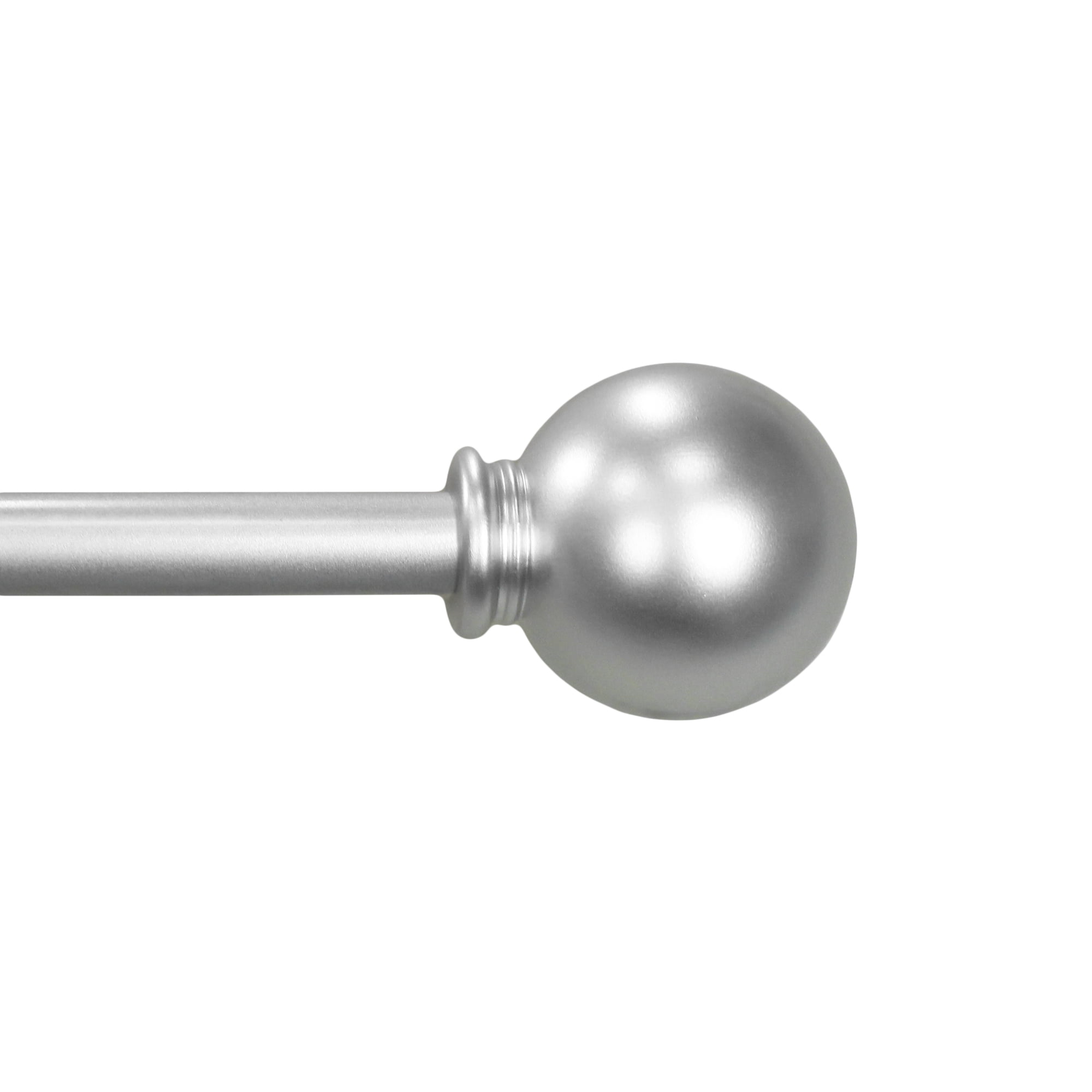 Mainstays 1/2 in Nickel Ball Adjustable Single Curtain Rod, 28-48 in