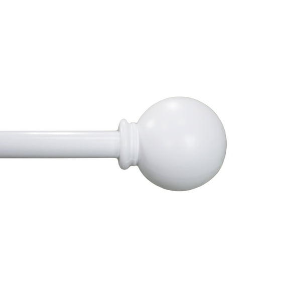 Mainstays 1/2" White Ball Adjustable Single Curtain Rod, 28-48"