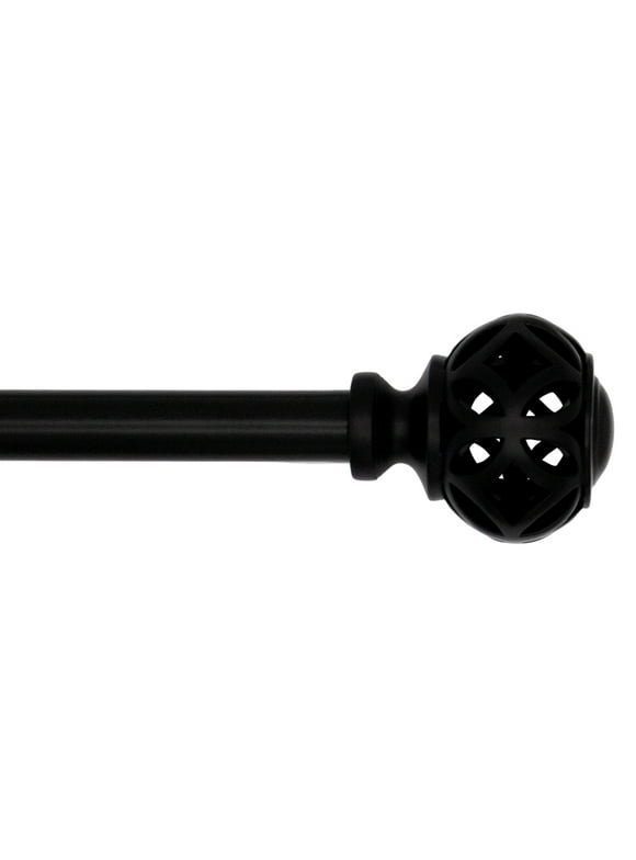 Mainstays 1/2 inch Black Cage, 28 to 48” Width, Single Curtain Rod Set