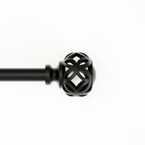 Mainstays 1/2" Black Cage Adjustable Single Curtain Rod Set, 48” to 84"