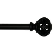 Mainstays 1/2 inch Black Cage, 48” to 84" Width, Single Curtain Rod Set