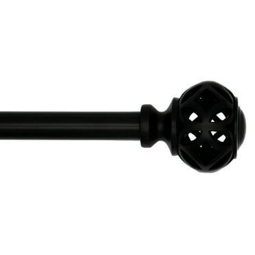 Mainstays 1/2 inch Black Cage, 48” to 84" Width, Single Curtain Rod Set