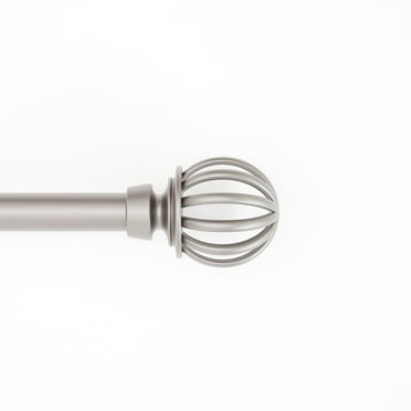 Mainstays 1/2 inch Nickel Cage, 48" to 84" Width, Single Curtain Rod Set