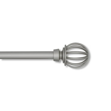 Mainstays 1/2 inch Nickel Cage, 48" to 84" Width, Single Curtain Rod Set