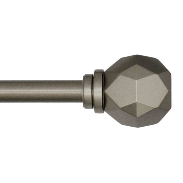 Mainstays 1/2 inch Pewter Enzo, 28" to 48" Width, Single Curtain Rod Set