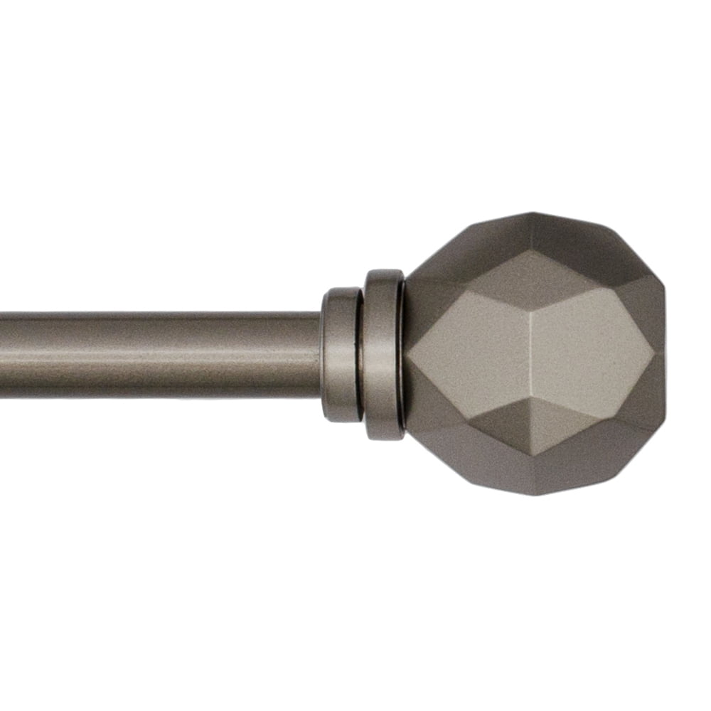 Mainstays 1/2 inch Pewter Enzo, 48" to 84" Width, Single Curtain Rod Set