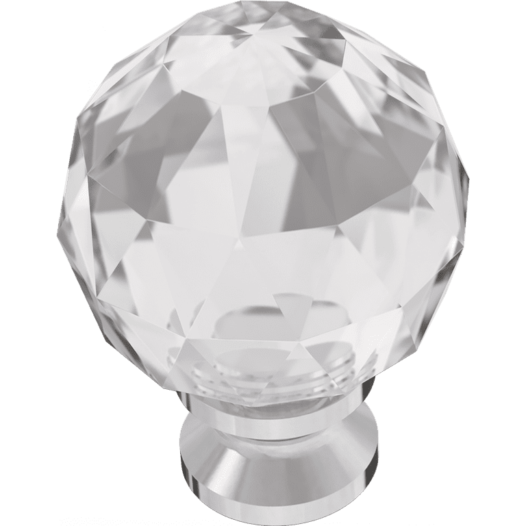1-3/16 in. (30mm) Chrome and Clear Faceted Glass Cabinet Knob 1-3/16 in. (30mm) Chrome and Clear Faceted Glass Cabinet Knob