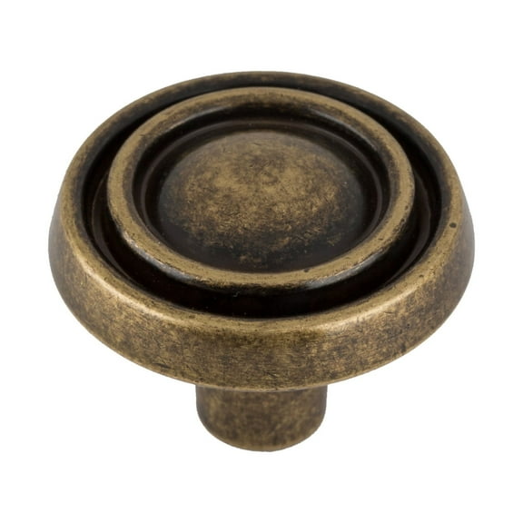 Mainstays 1-3/16" Traditional Cabinet Knob, Antique Brass, 10 Pack