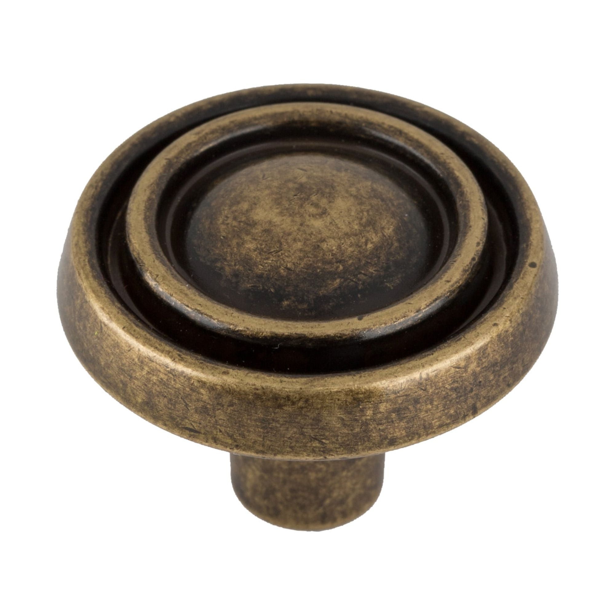 Mainstays 1-3/16 Traditional Cabinet Knob, Antique Brass, 2 Pack 