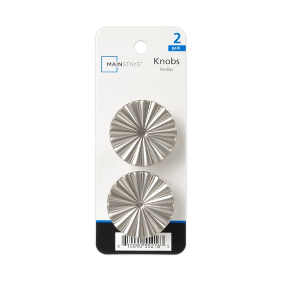 Mainstays 1.46" Starburst Knob, 2 Pack, Satin Nickel