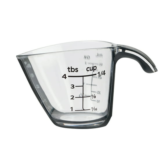 Mainstays 1/4C Plastic Mini Measuring Cup, Black/Transparent