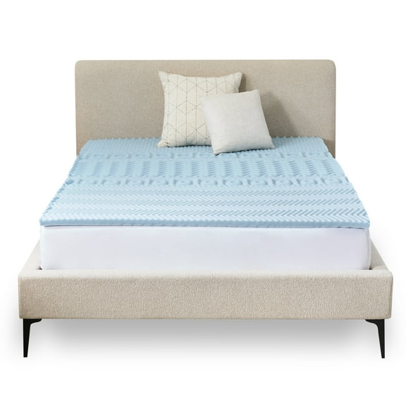 Mainstays 1.5” 7-Zone Reversible Memory Foam Mattress Topper, Twin-XL