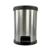 Mainstays 1.5 Gallon Trash Can. Plastic Round Step Bathroom Trash Can, Silver