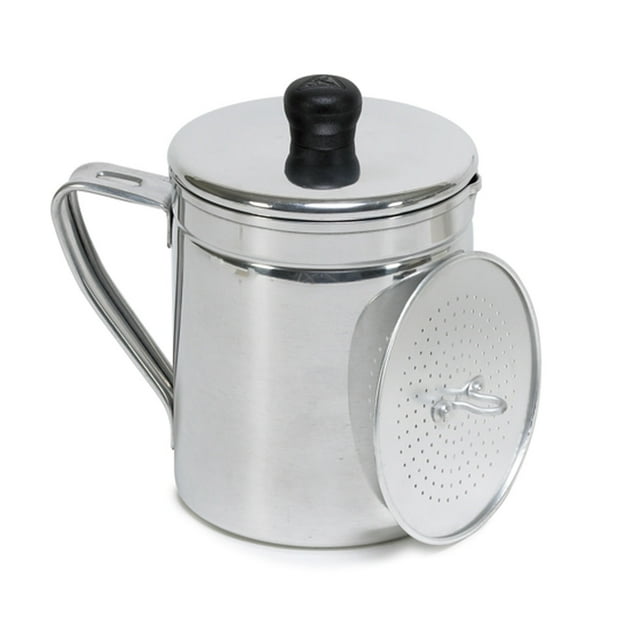 Mainstays 1.5 Quart Aluminum Grease Dispenser with Filter and Lid, Silver