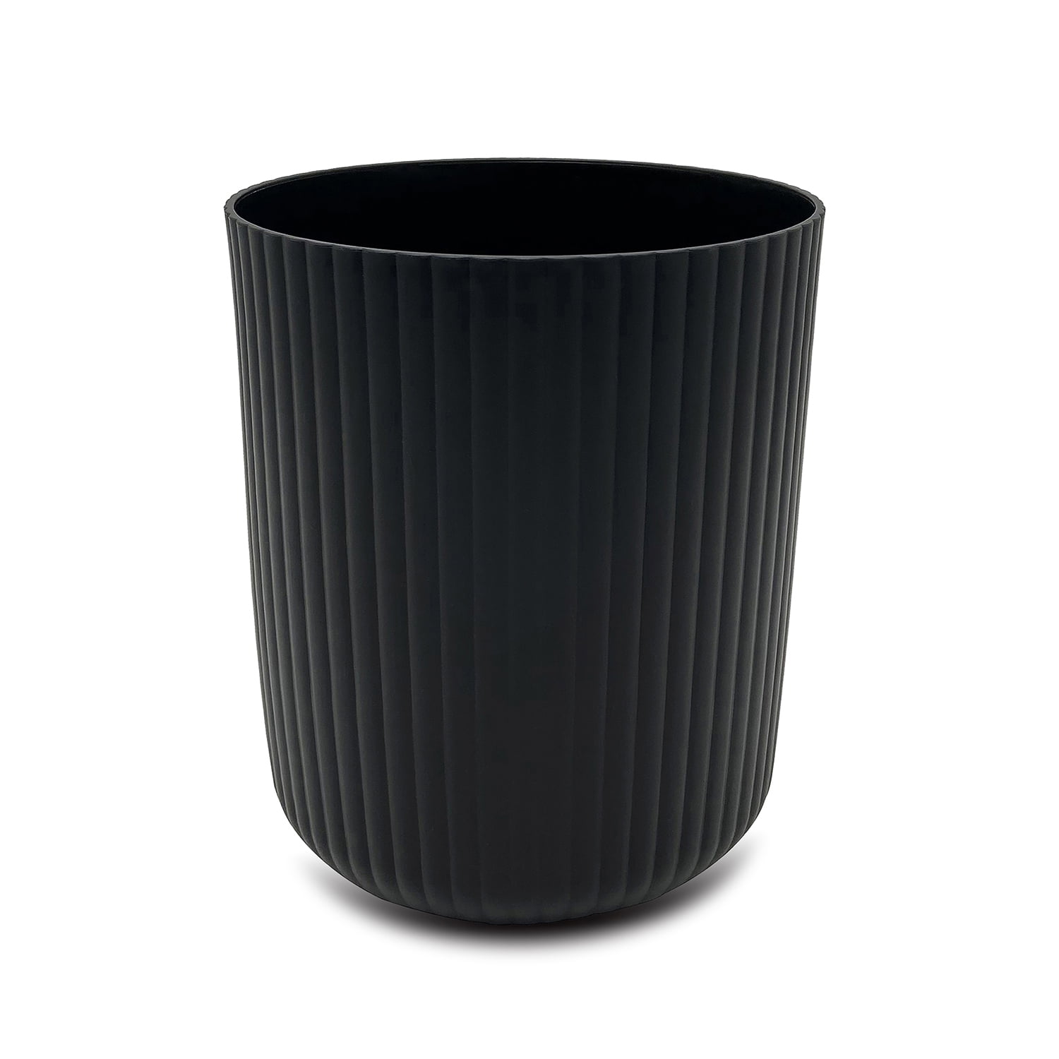 Mainstays 1.64 Gallon Plastic Ribbed Wastebasket, Black - Walmart.com