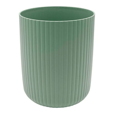 Mainstays 1.64 Gallon Plastic Ribbed Wastebasket, Green
