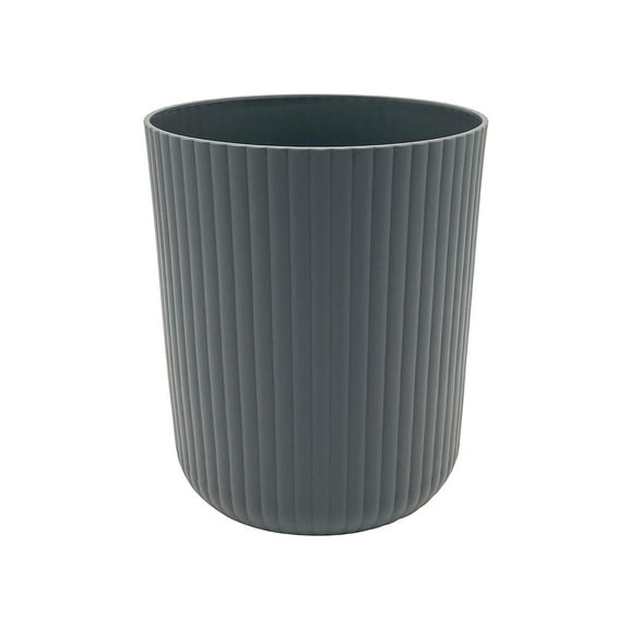Mainstays 1.64 Gallon Plastic Ribbed Wastebasket, Grey