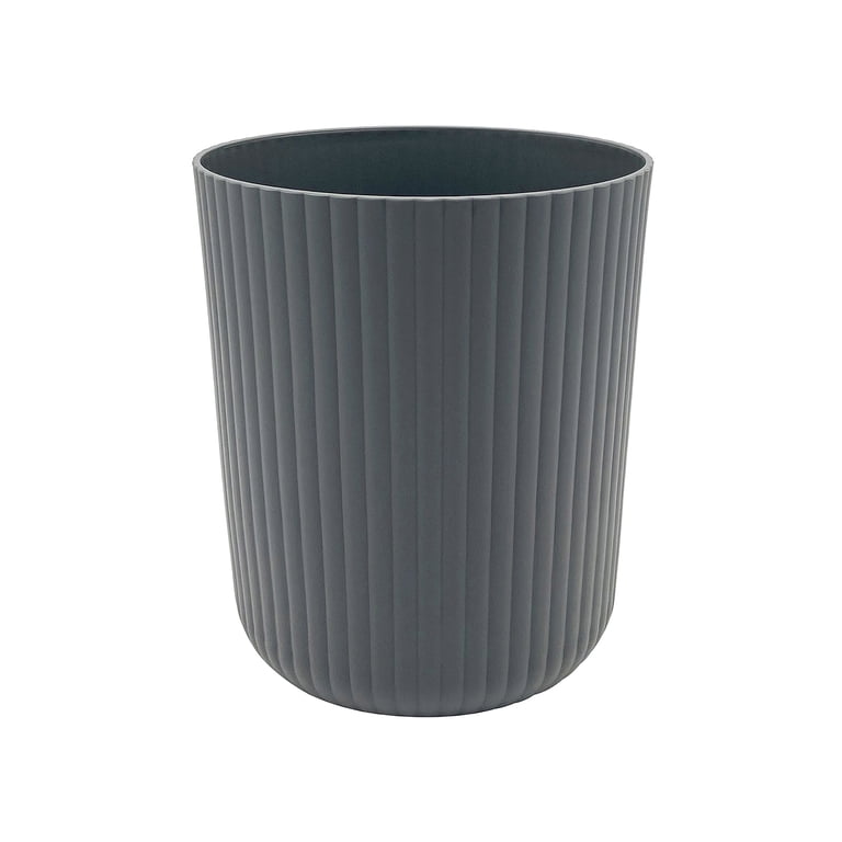 Mainstays Grey Plastic Ribbed Wastebasket 1.64 Gallon Compact