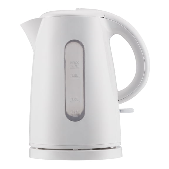 Mainstays Coffee Maker 1500 Watts 1.7 L 5-Cup Electric Kettle, White with Detachable Base