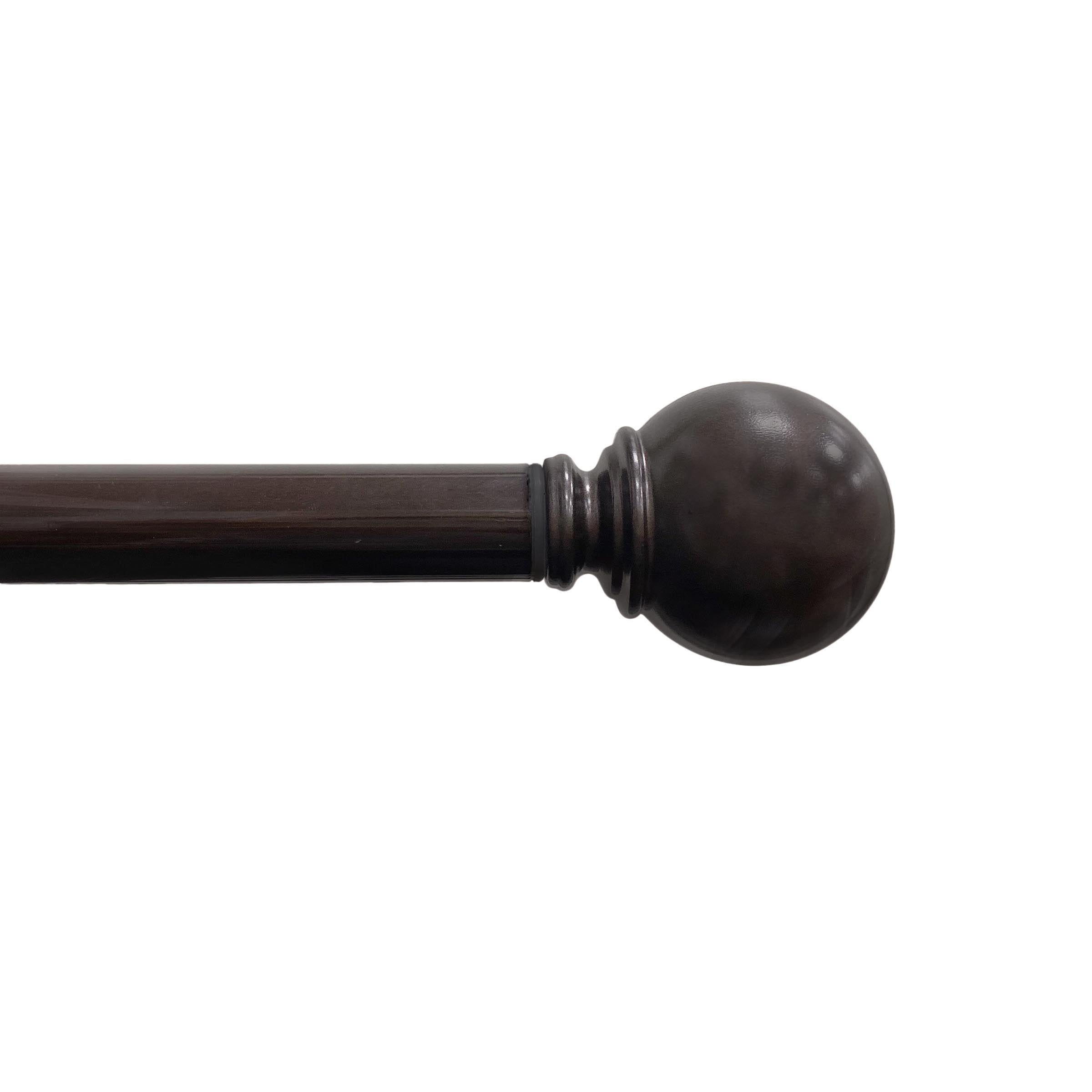 Mainstays 1" Oil Rubbed Bronze Ball Adjustable Single Curtain Rod, 30-84"