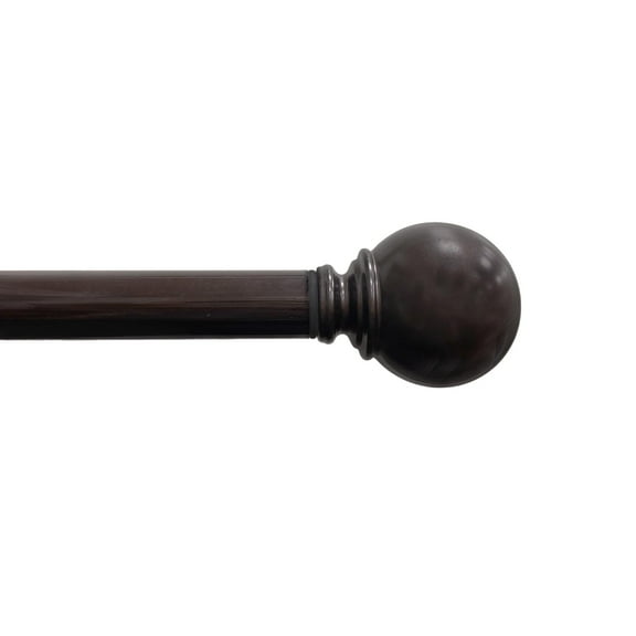 Mainstays 1" Oil Rubbed Bronze Ball Adjustable Single Curtain Rod 84-120 Inch