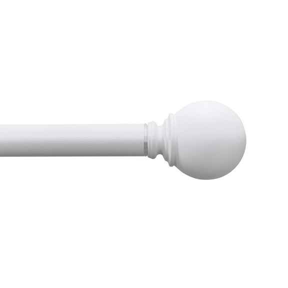 Mainstays 1" White Ball Adjustable Single Curtain Rod 30-84"