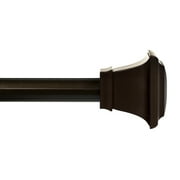 Mainstays 1" Bronze Square Single Curtain Rod Set, 30-84", Oil Rubbed Bronze