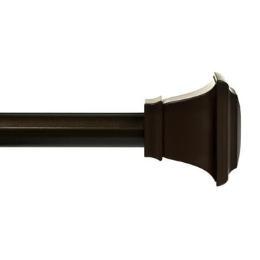 Mainstays 1" Bronze Square Single Curtain Rod Set, 30-84", Oil Rubbed Bronze