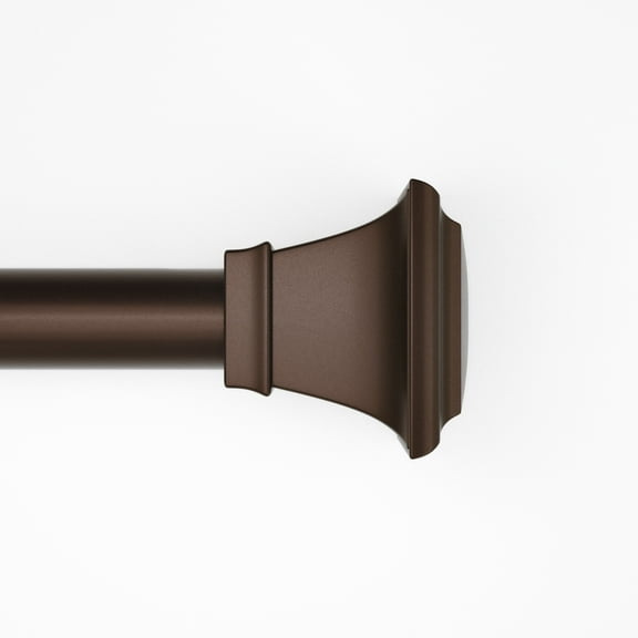 Mainstays 1" Bronze Square Single Curtain Rod Set, 30-84", Oil Rubbed Bronze