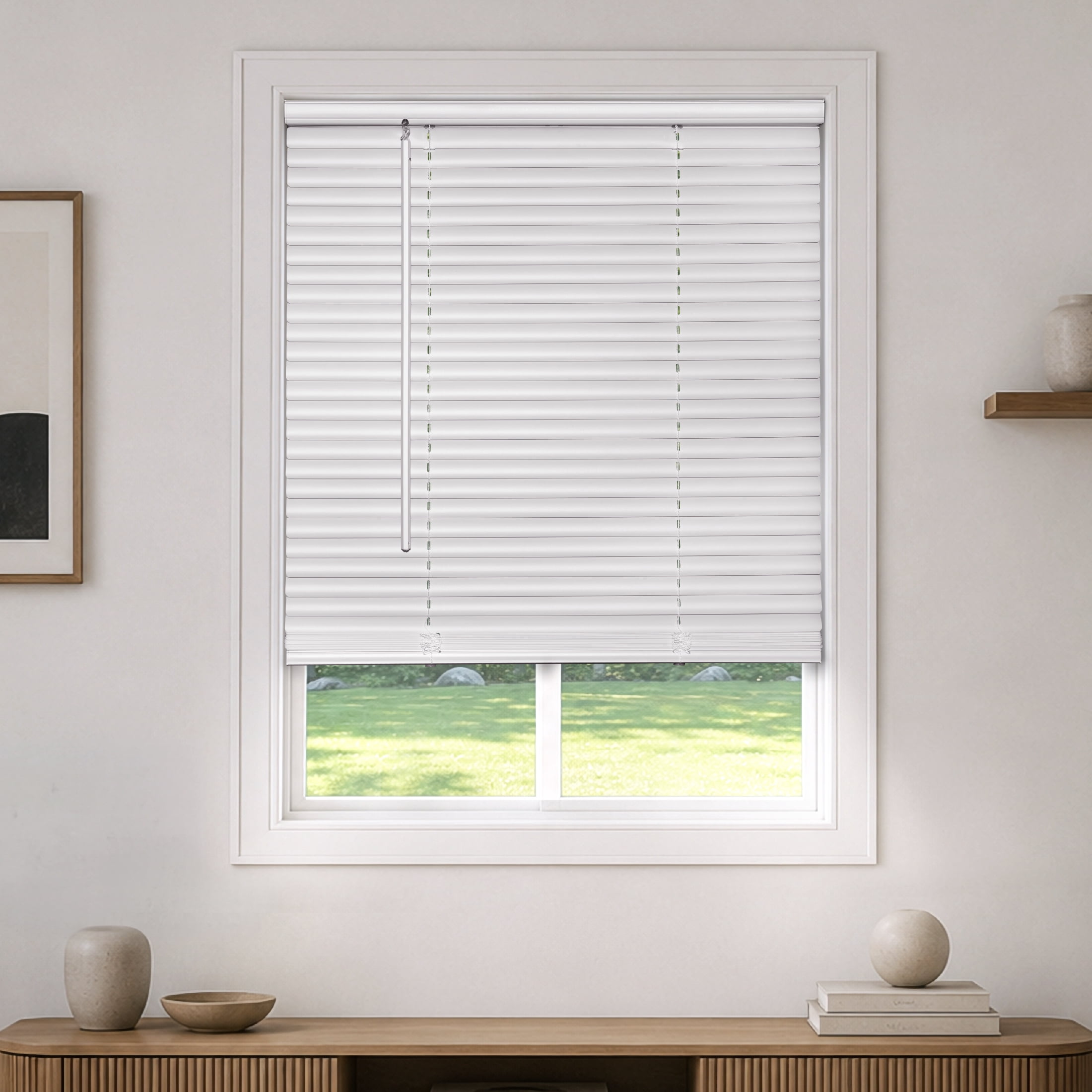 Mainstays 1 in Cordless Room Darkening Vinyl Blinds, White, 71 in W x 64 in L