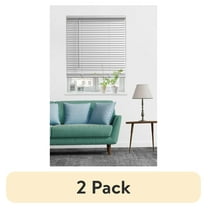 (2 pack) Mainstays 1" Cordless Vinyl Room Darkening Horizontal Mini Blinds, White, 31"W x 48"L