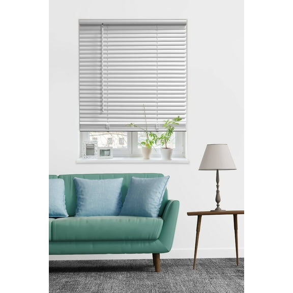 Mainstays 1" Cordless Vinyl Room Darkening Blinds, White, 35"W x 72"L