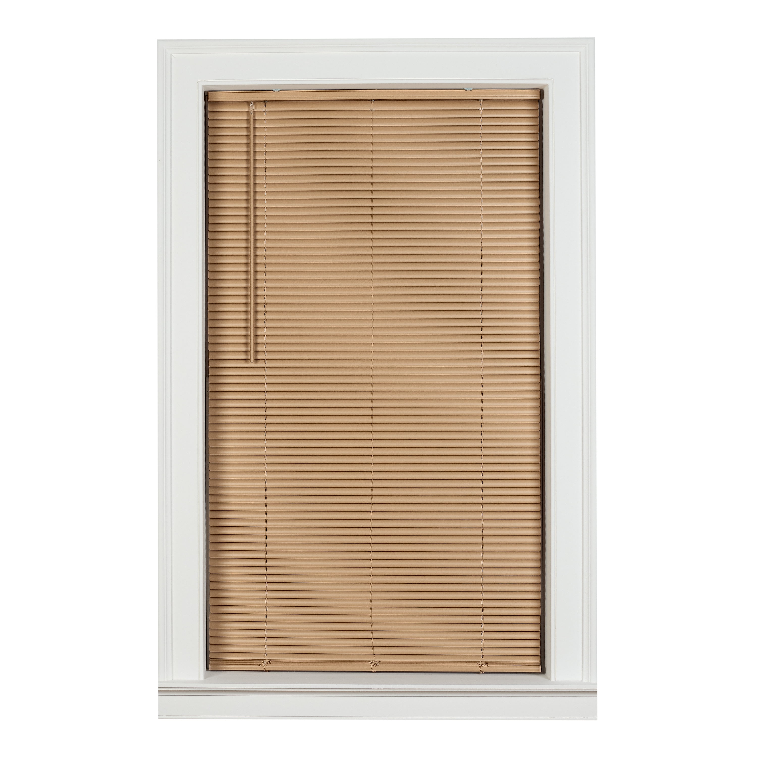 Mainstays 1" Cordless Vinyl Room Darkening Mini Blinds, Khaki, 34"W x