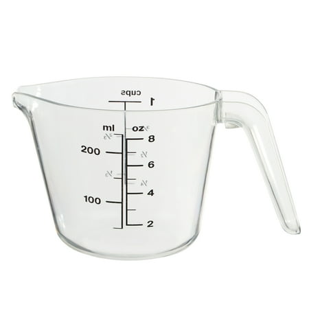 Mainstays 1 Cup Large Spout Plastic Measuring Cup, Clear