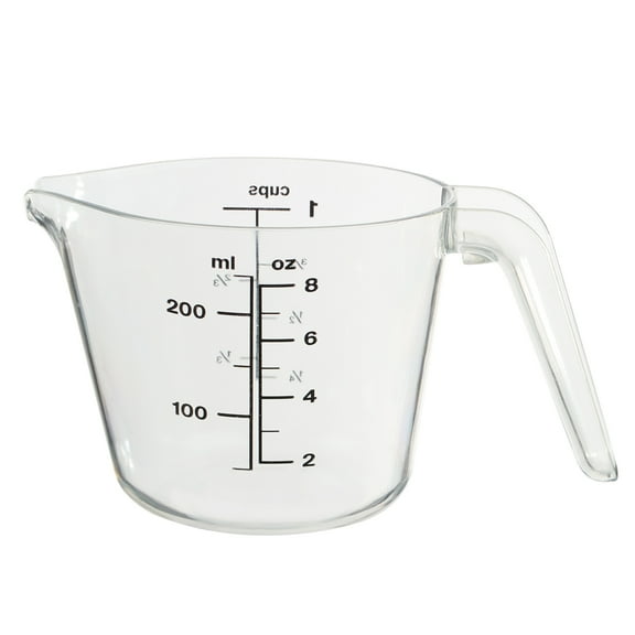 Mainstays 1 Cup Large Spout Plastic Measuring Cup, Clear