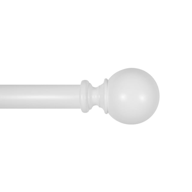 Mainstays 1" Diameter Decorative Curtain Rod with Ball Finial, White
