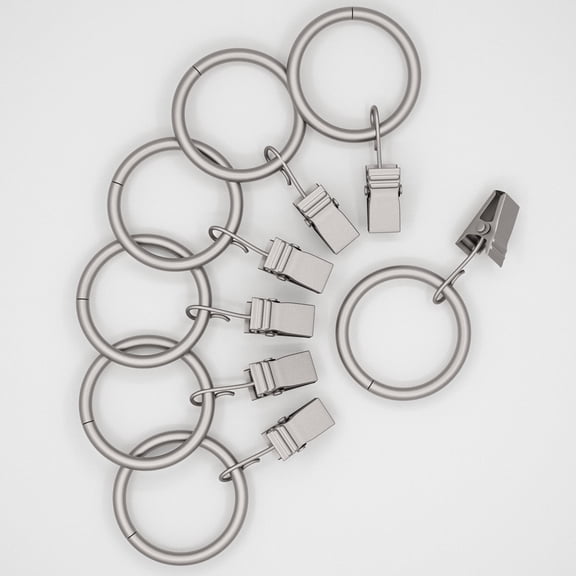 Mainstays 1" Nickel Curtain Clip Rings (7 pack)