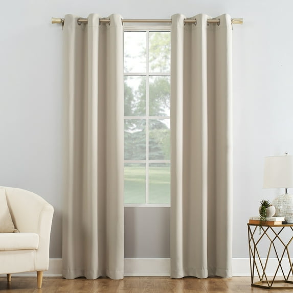 Mainstays Blackout Grommet Single Curtain Panel, 1 Panel, Beige, 40"W x 84"L