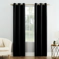 thumbnail image 1 of Mainstays Blackout Grommet Single Curtain Panel, 1 Panel, Black, 40"W x 84"L, 1 of 8