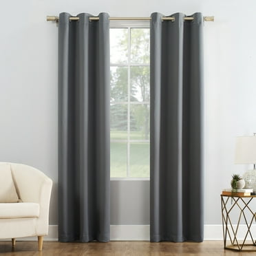 Mainstays Grommet Top Blackout Curtain Panel, 1 Panel, Gray, 40" W x 84" L