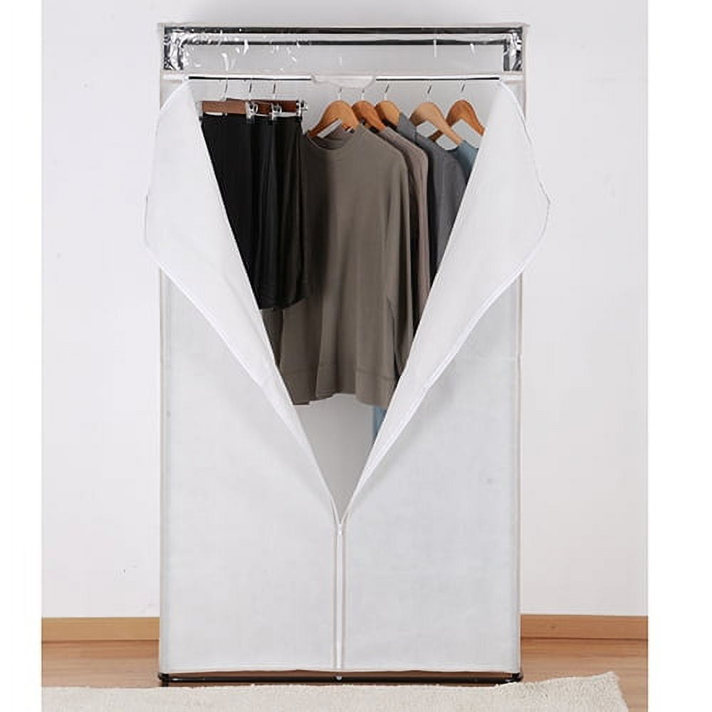 Mainstays 1 Tier 36" Clothes Closet with White Cover and Grey Pumice
