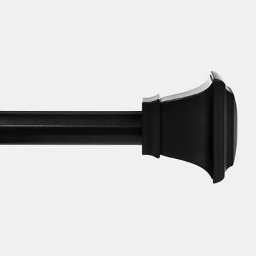 Mainstays 1 inch Black Square, 30" to 84" Width, Single Curtain Rod Set