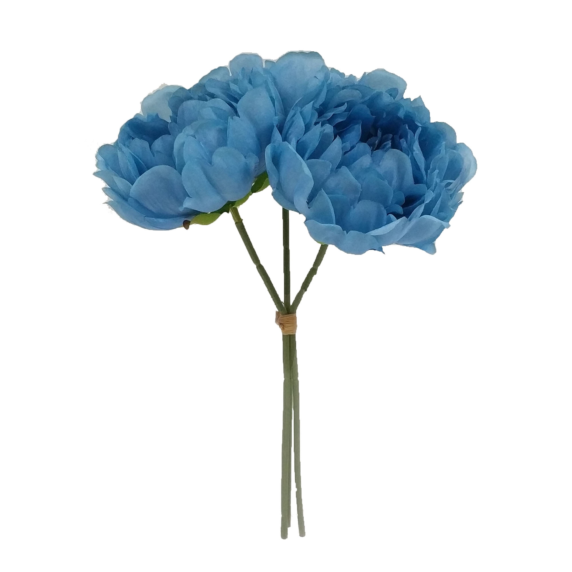 Mainstays 10.5" Tall Artificial Polyester Teal Peonies, Indoor Flowers Bouquet
