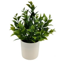 Mainstays 10" Artificial Tea Leaf Plant in Vanilla Planter, Pot Not Included.
