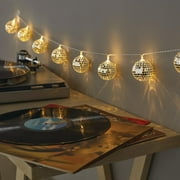 Mainstays 10-Count Battery-Operated Indoor Disco Ball String Lights, Warm White LED