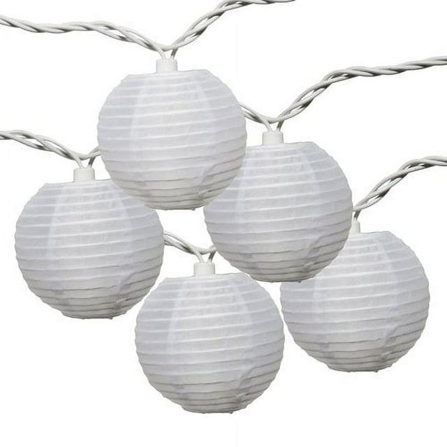 Mainstays 10-Count White Fabric Lantern String Lights